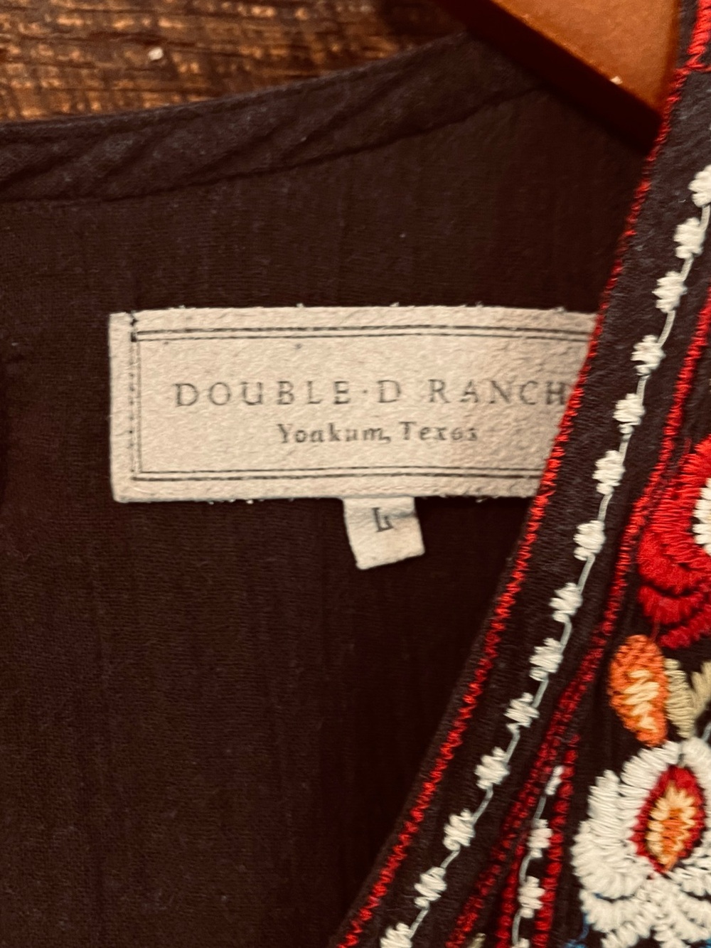 Double D Ranch sleeveless boho floral embroidered scoop neck dress comfy Large - Picture 4 of 6